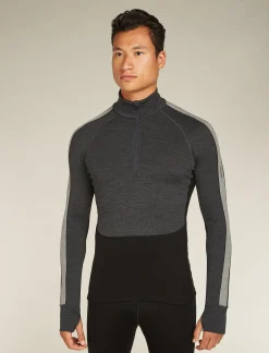 Best Sale Icebreaker 260 Zoneknit™ Merino Half-Zip-Langarmshirt Herren Jet Heather/Black