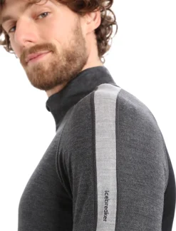 Best Sale Icebreaker 260 Zoneknit™ Merino Half-Zip-Langarmshirt Herren Jet Heather/Black