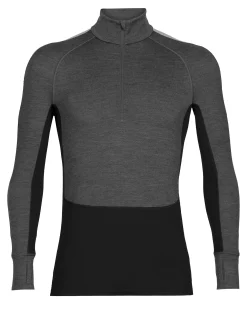 Best Sale Icebreaker 260 Zoneknit™ Merino Half-Zip-Langarmshirt Herren Jet Heather/Black