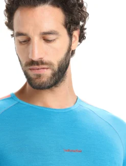 Best Sale Icebreaker 125 Zoneknit™ Merino Kurzarmshirt Herren Geo Blue/Royal Navy