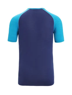 Best Sale Icebreaker 125 Zoneknit™ Merino Kurzarmshirt Herren Geo Blue/Royal Navy