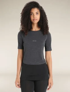Flash Sale Icebreaker 125 Zoneknit™ Merino Kurzarmshirt Damen Jet Heather/Black