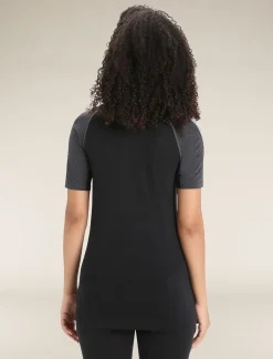 Flash Sale Icebreaker 125 Zoneknit™ Merino Kurzarmshirt Damen Jet Heather/Black