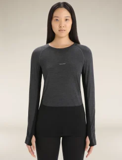 New Icebreaker 125 Zoneknit™ Merino Langarmshirt Damen Jet Heather/Black