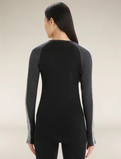 New Icebreaker 125 Zoneknit™ Merino Langarmshirt Damen Jet Heather/Black