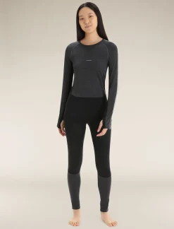 New Icebreaker 125 Zoneknit™ Merino Langarmshirt Damen Jet Heather/Black