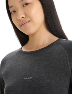 New Icebreaker 125 Zoneknit™ Merino Langarmshirt Damen Jet Heather/Black