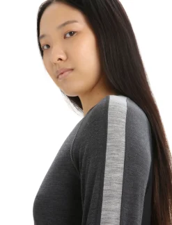 New Icebreaker 125 Zoneknit™ Merino Langarmshirt Damen Jet Heather/Black