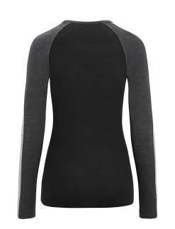 New Icebreaker 125 Zoneknit™ Merino Langarmshirt Damen Jet Heather/Black
