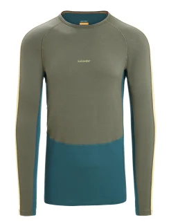 Clearance Icebreaker 200 Zoneknit™ Merino Langarmshirt Herren Loden/Green Glory