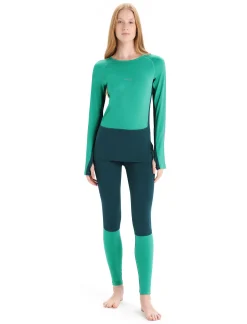 Cheap Icebreaker 200 Zoneknit™ Merino Langarmshirt Damen Fresh/Green Glory