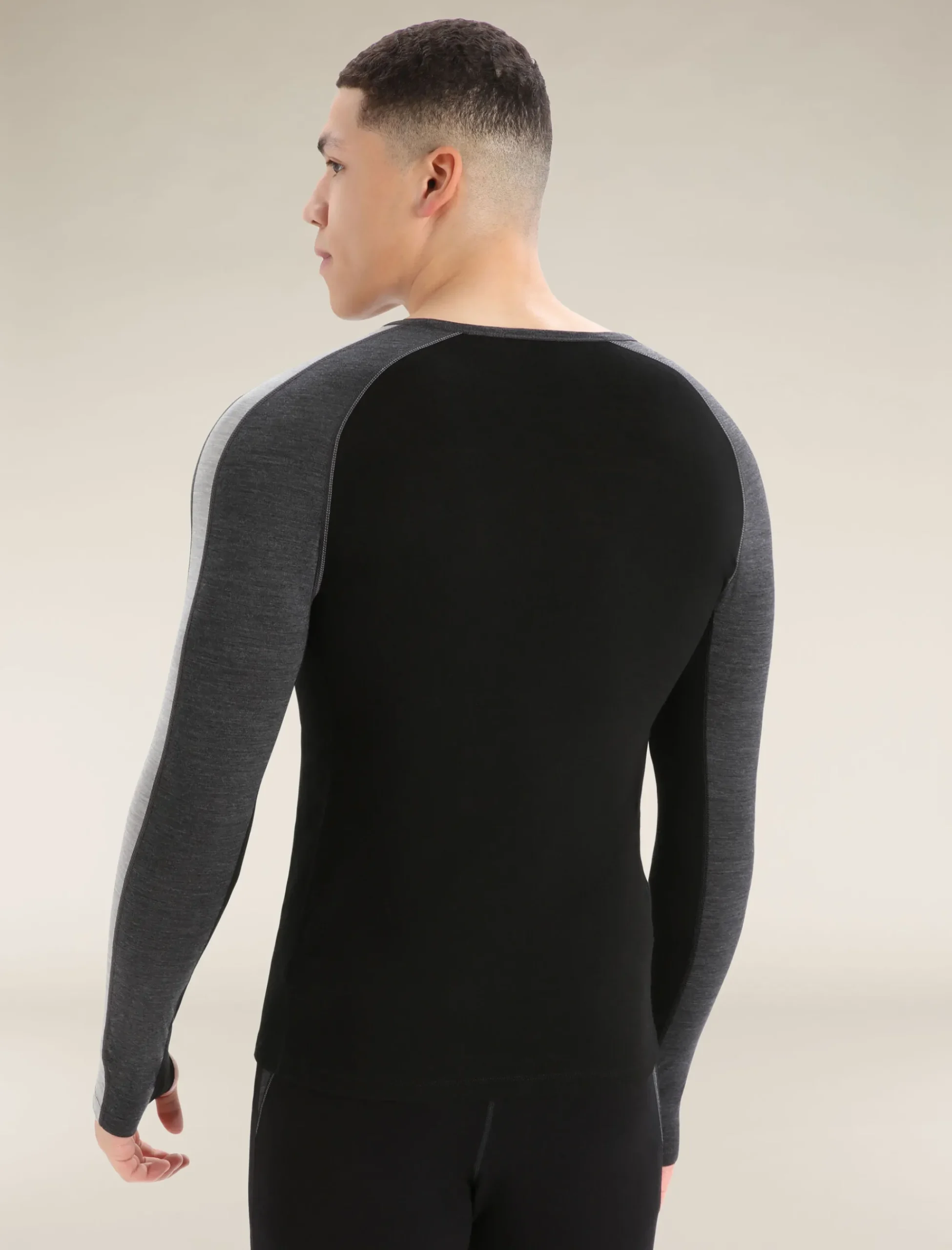 Flash Sale Icebreaker 200 Zoneknit™ Merino Langarmshirt Herren Jet Heather/Black