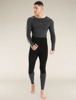 Flash Sale Icebreaker 200 Zoneknit™ Merino Langarmshirt Herren Jet Heather/Black