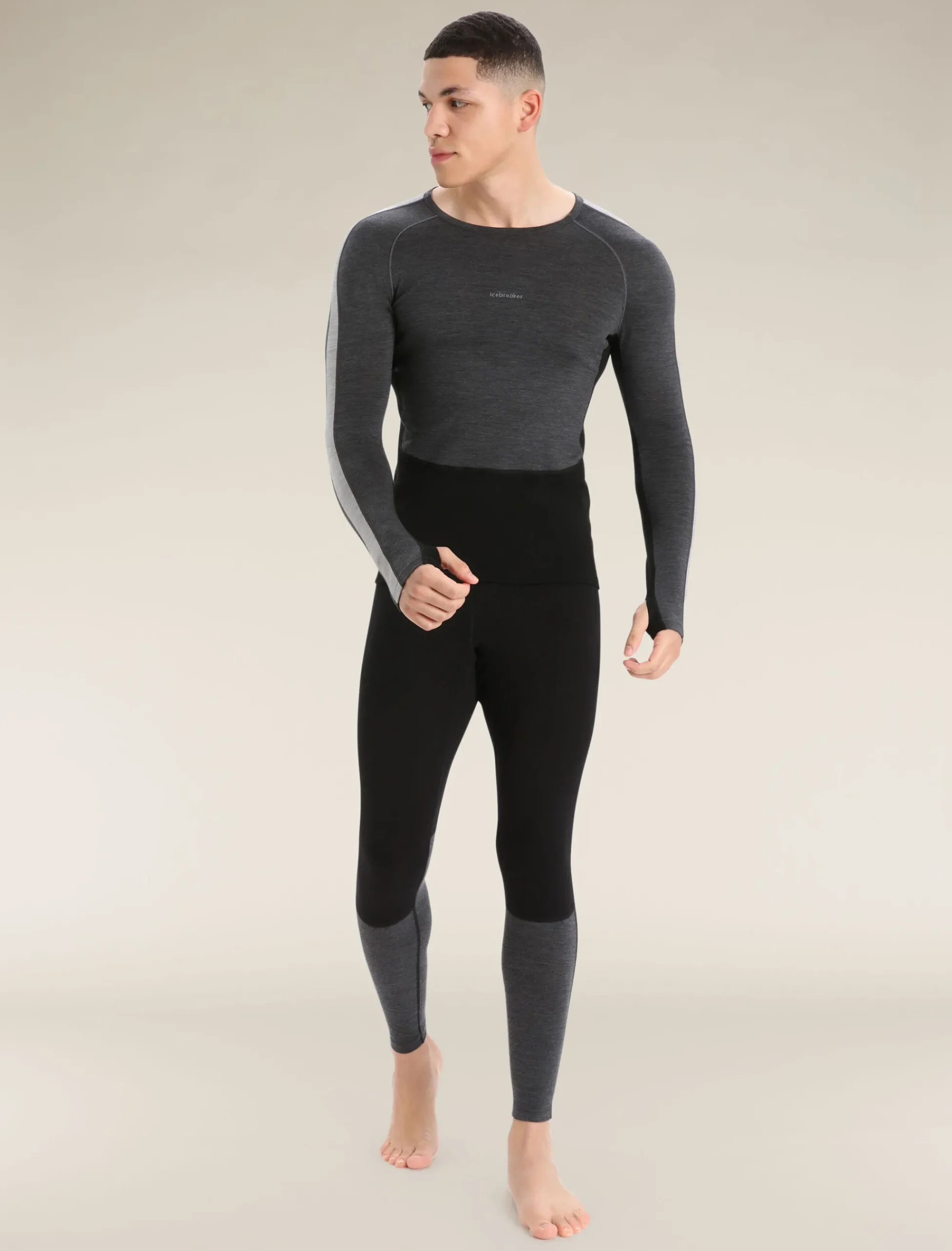 Flash Sale Icebreaker 200 Zoneknit™ Merino Langarmshirt Herren Jet Heather/Black