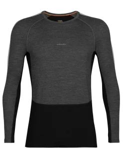Flash Sale Icebreaker 200 Zoneknit™ Merino Langarmshirt Herren Jet Heather/Black