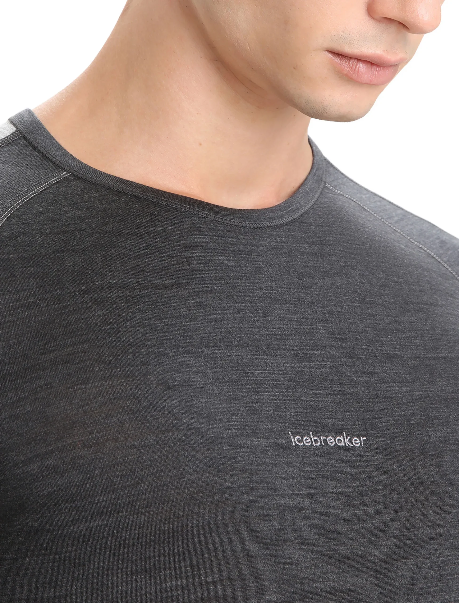 Hot Icebreaker 125 Zoneknit™ Merino Langarmshirt Herren Jet Heather/Black