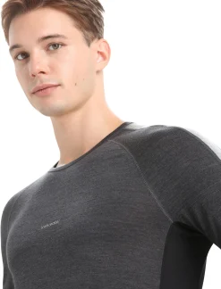 Hot Icebreaker 125 Zoneknit™ Merino Langarmshirt Herren Jet Heather/Black