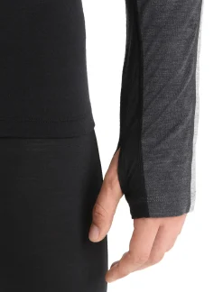 Hot Icebreaker 125 Zoneknit™ Merino Langarmshirt Herren Jet Heather/Black