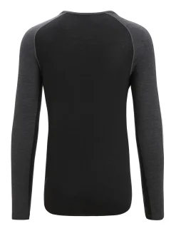 Hot Icebreaker 125 Zoneknit™ Merino Langarmshirt Herren Jet Heather/Black