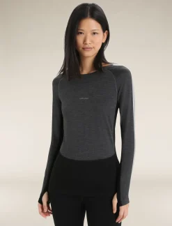 Outlet Icebreaker 200 Zoneknit™ Merino Langarmshirt Damen Jet Heather/Black