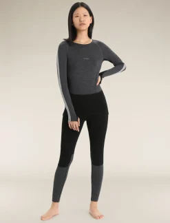 Outlet Icebreaker 200 Zoneknit™ Merino Langarmshirt Damen Jet Heather/Black