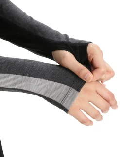 Outlet Icebreaker 200 Zoneknit™ Merino Langarmshirt Damen Jet Heather/Black