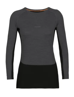 Outlet Icebreaker 200 Zoneknit™ Merino Langarmshirt Damen Jet Heather/Black