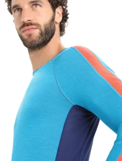 Flash Sale Icebreaker 125 Zoneknit™ Merino Langarmshirt Herren Geo Blue/Royal Navy