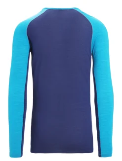 Flash Sale Icebreaker 125 Zoneknit™ Merino Langarmshirt Herren Geo Blue/Royal Navy