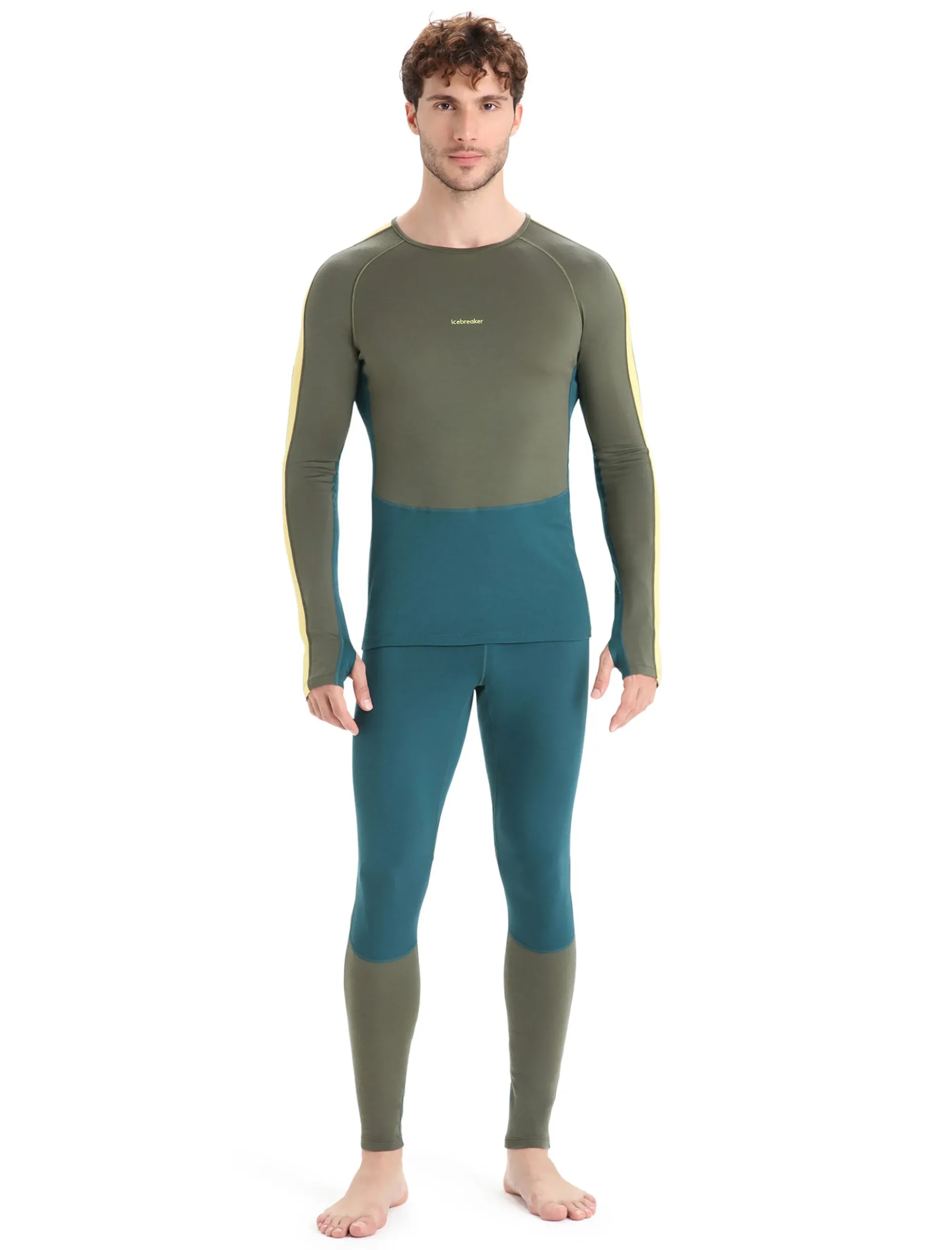 New Icebreaker 200 Zoneknit™ Merino Leggings Herren Green Glory/Loden