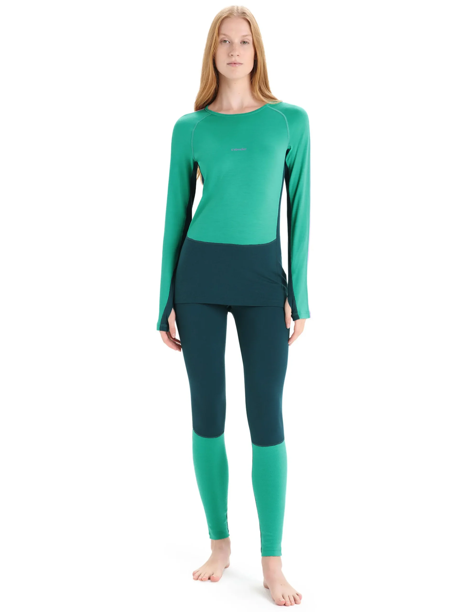 Best Icebreaker 200 Zoneknit™ Merino Leggings Damen Green Glory/Fresh