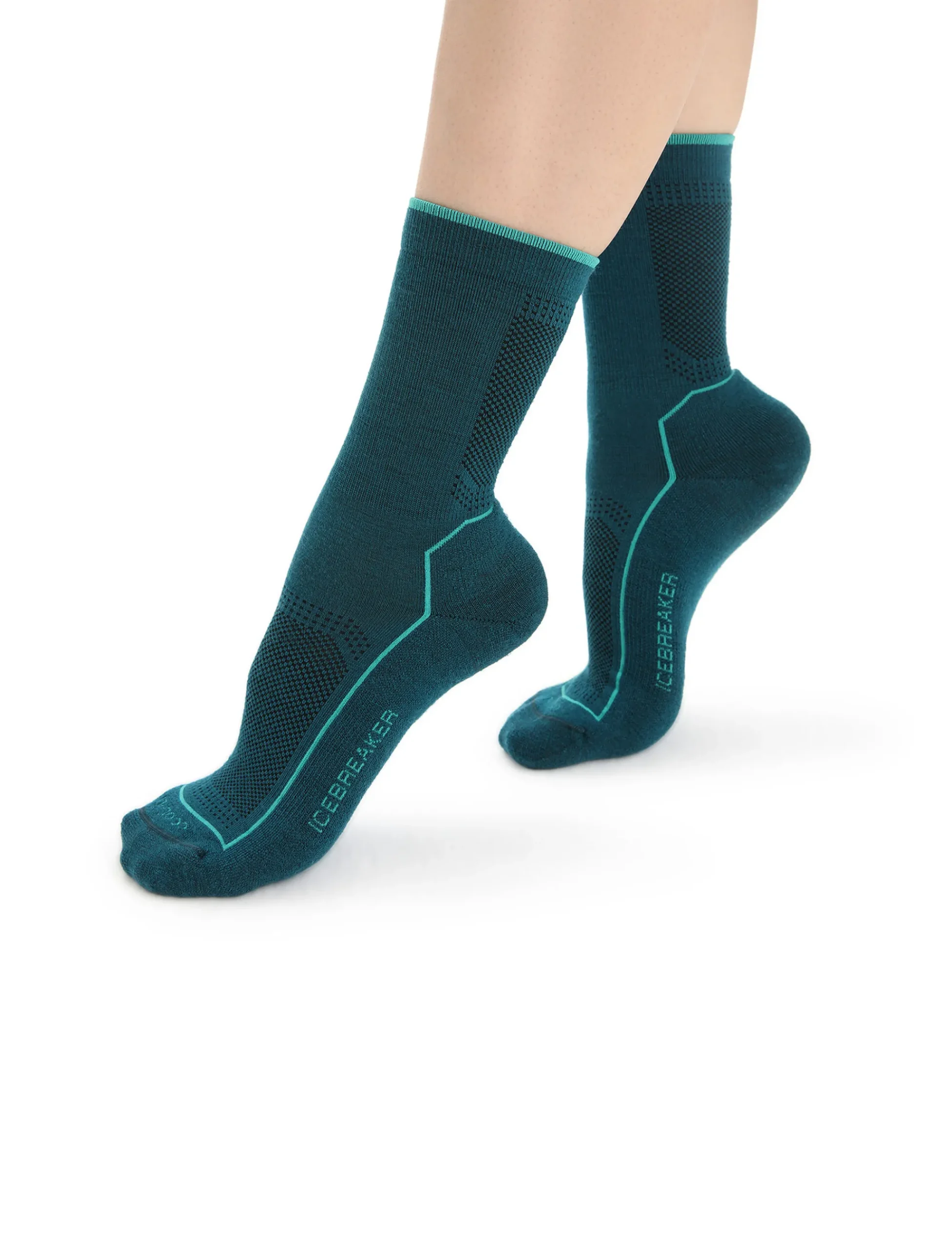 Hot Icebreaker Cool-Lite™ Merino Hike Socken 3/4 Crew Damen Green Glory/Fresh