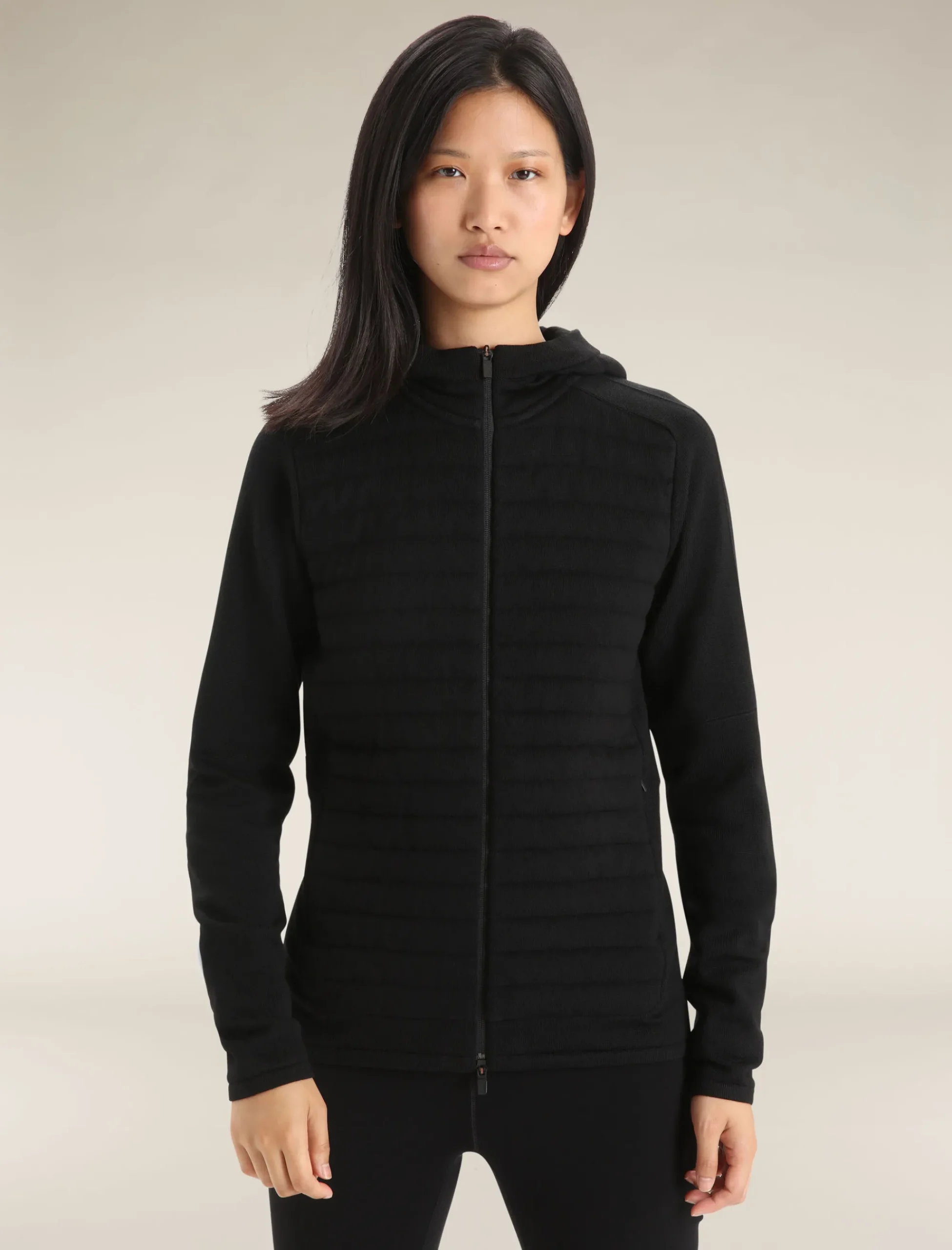 Cheap Icebreaker Isolierter Zoneknit™ Merino Zip-Hoodie Damen Black