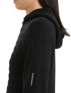 Cheap Icebreaker Isolierter Zoneknit™ Merino Zip-Hoodie Damen Black