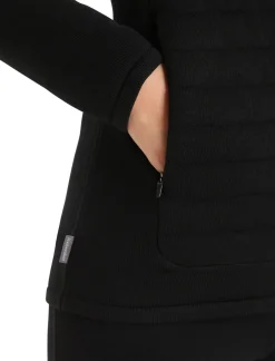 Cheap Icebreaker Isolierter Zoneknit™ Merino Zip-Hoodie Damen Black