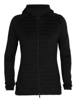 Cheap Icebreaker Isolierter Zoneknit™ Merino Zip-Hoodie Damen Black
