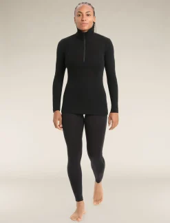 Discount Icebreaker Merino 175 Everyday Half Zip Langarmshirt Damen Black