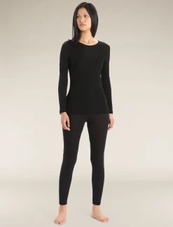 Fashion Icebreaker Merino 175 Everyday Thermo-Langarmshirt Mit Rundhalsausschnitt Damen Black