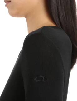 Fashion Icebreaker Merino 175 Everyday Thermo-Langarmshirt Mit Rundhalsausschnitt Damen Black