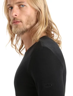 Hot Icebreaker Merino 175 Everyday Thermo-Langarmshirt Mit Rundhalsausschnitt Herren Black