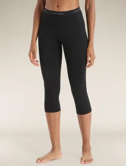 Cheap Icebreaker Merino 200 Oasis 3/4 Thermo-Leggings Damen Black