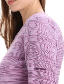 Store Icebreaker Merino 200 Oasis Langarmshirt Ski Tracks Damen Purple Gaze/Go Berry