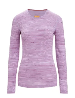 Store Icebreaker Merino 200 Oasis Langarmshirt Ski Tracks Damen Purple Gaze/Go Berry