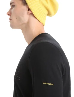 Cheap Icebreaker Merino 200 Oasis Langarmshirt Ski Stripes Herren Black