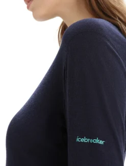 Cheap Icebreaker Merino 200 Oasis Langarmshirt Moon Phase Damen Midnight Navy