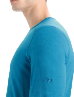 Sale Icebreaker Merino 200 Oasis Thermo-Kurzarmshirt Mit Rundhalsausschnitt Herren Geo Blue