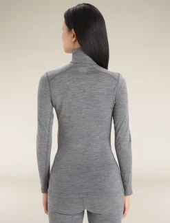 Cheap Icebreaker Merino 200 Oasis Thermo-Langarmshirt Mit Halblangem Reisverschluss Damen Gritstone Heather