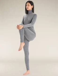 Cheap Icebreaker Merino 200 Oasis Thermo-Langarmshirt Mit Halblangem Reisverschluss Damen Gritstone Heather