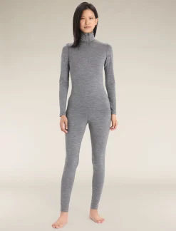 Cheap Icebreaker Merino 200 Oasis Thermo-Langarmshirt Mit Halblangem Reisverschluss Damen Gritstone Heather