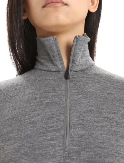 Cheap Icebreaker Merino 200 Oasis Thermo-Langarmshirt Mit Halblangem Reisverschluss Damen Gritstone Heather